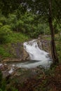 Small waterfall with cryatal clear water stream near the campground on the way to Pitugro WaterfallPetro Lo Su in Umphang Wildli